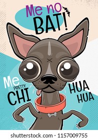 funny chihuahua dog cartoon illustration