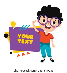 Funny Child Presenting And Pointing