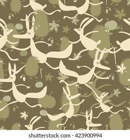 Funny childish camouflage seamless vector pattern.