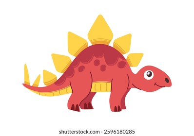 Funny childish dinosaur cartoon character