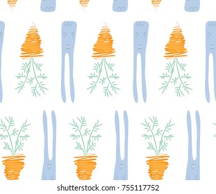 Funny childish pattern on white background.