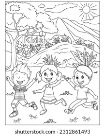 funny children activities coloring page for kids