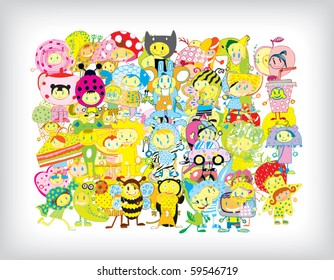 Funny Children Background (vector)