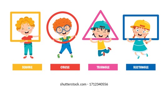 Funny Children Learning Basic Shapes