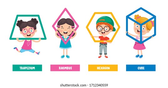 Funny Children Learning Basic Shapes