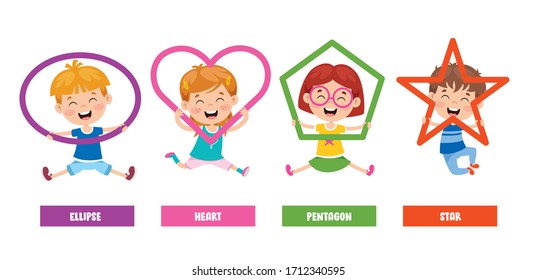 Funny Children Learning Basic Shapes