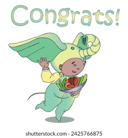 Funny children's animal costumes for boys and girls for masquerade. Elephant costume. Flat design vector illustration.