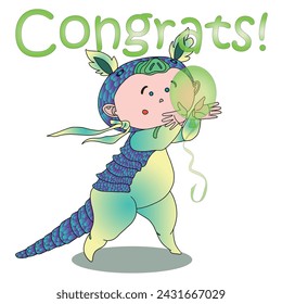 Funny children's animal costumes for boys and girls for masquerade. Armadillo costume. Flat design vector illustration.