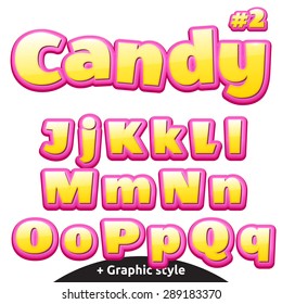 Funny children's candy letters. 