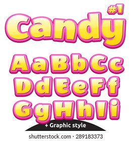 Funny children's candy letters. 