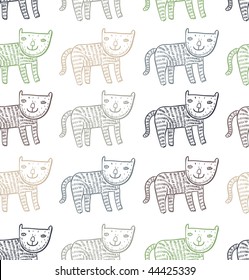 Funny children's cartoon seamless pattern