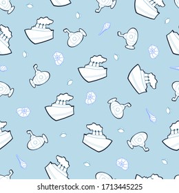 Funny children's transport on a seamless background for kid's designs
