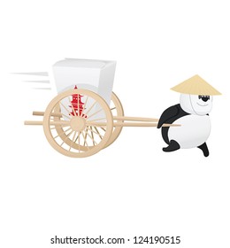 Funny chinese food delivery panda