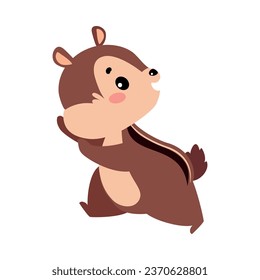 Funny Chipmunk Character with Cute Snout Run Away Vector Illustration