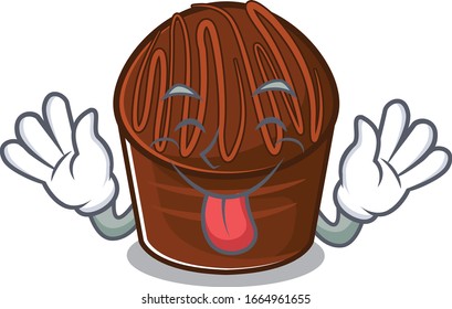 Funny chocolate candy mascot design with Tongue out