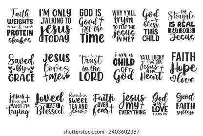 Funny Christian Quotes Bundle, Funny Christian Quotes Bundle Of 20 Eps Files for Cutting Machines Cameo Cricut, Funny Christian Quotes, Hand drawn typography quote