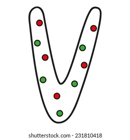 Funny Christmas alphabet letter V