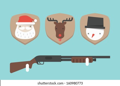 Funny Christmas Background, Vector