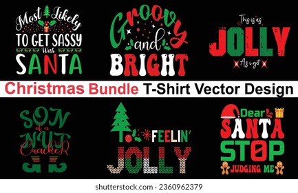 Funny Christmas Bundle Merry Christmas Shirt Christmas Ornaments vector Santa Bundle eps Vector Bundle Design