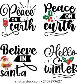 Paquete navideño divertido, diseño de señas navideñas, paquete navideño, paquete navideño de adornos, paquete invernal, diseño navideño, diseño de Papá Noel