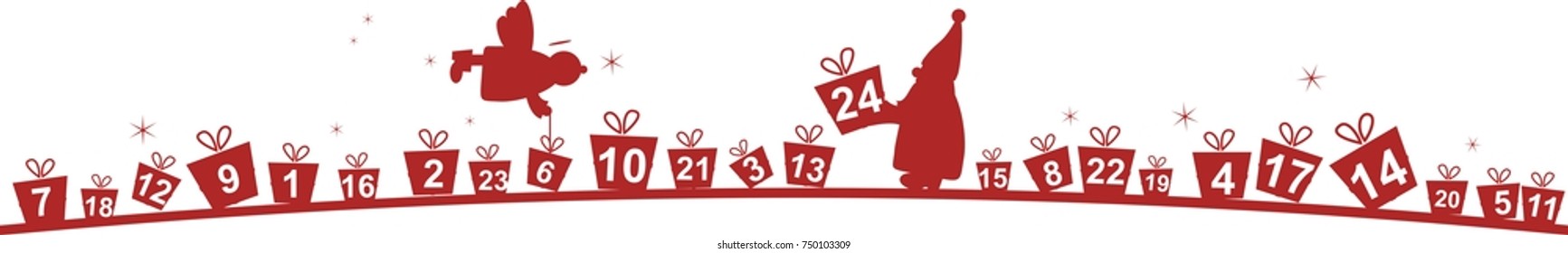 funny christmas calendar with santa claus