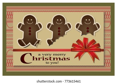 funny christmas card with amusing gingerbread men