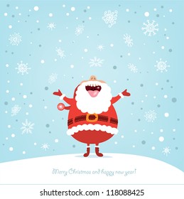 Funny Christmas card with Santa