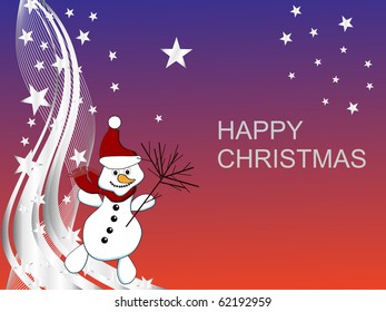 funny christmas card - vector