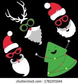 Funny Christmas card, vector illustration