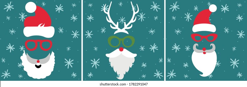 Funny Christmas card, vector illustration