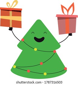 Funny Christmas card, vector illustration