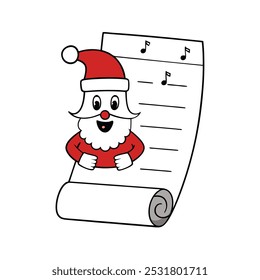 funny Christmas Carol Note  vector illustration