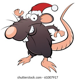 funny christmas cartoon rat