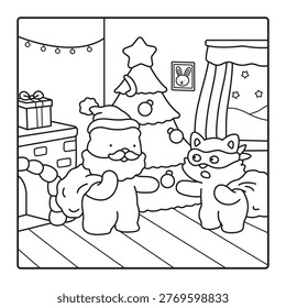 Funny Christmas Cat 