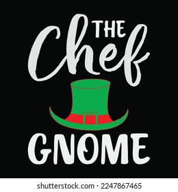 Funny Christmas The Chef Gnome funny t-shirt design