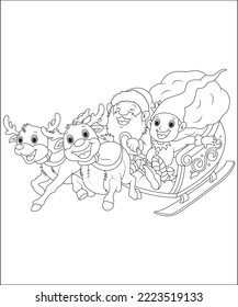 funny Christmas coloring page for kids. Christmas coloring book page for kids, christmas colouring book page 