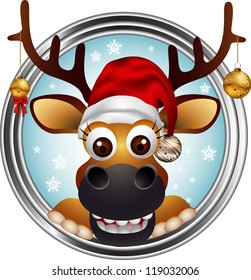 funny christmas deer head