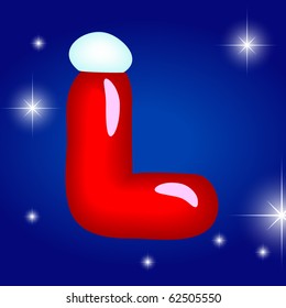 Funny Christmas font design alphabet. l