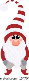 Funny Christmas gnome carton vector illustration