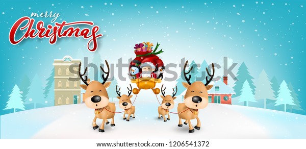 Funny Christmas Greeting Card Santa Claus Stock Vector