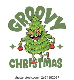 Funny Christmas Monster Cartoon Character