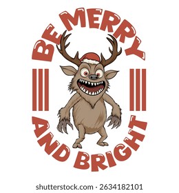 Funny Christmas Monster Cartoon Character