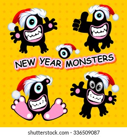 Funny Christmas monsters set