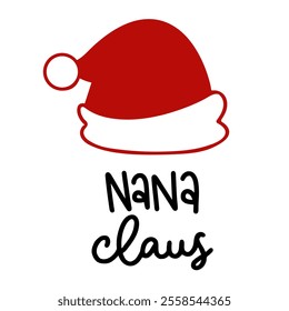 Funny Christmas Nana Claus Png, Christmas Nana, Santa Claus, Merry Christmas, Printable, Cut File for Cricut, Silhouette cut files