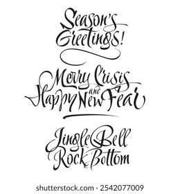 Funny Christmas and New Year Lettering in Brush Script Style