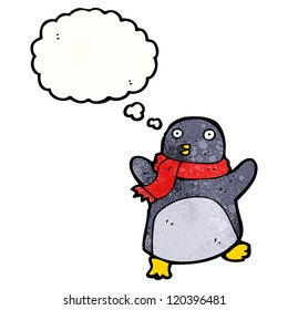 funny christmas penguin in scarf