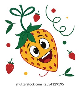 A funny Christmas pine berry vector.