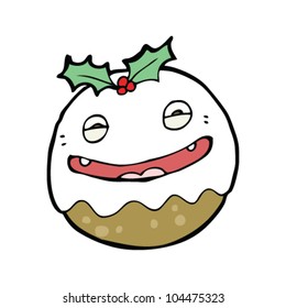 funny christmas pudding cartoon character
