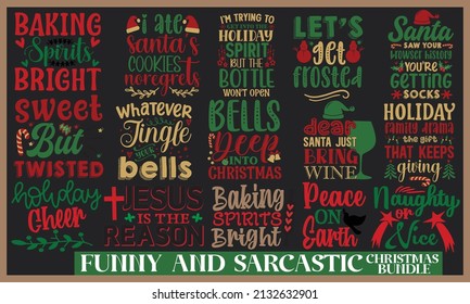 Funny Christmas quote. Can be used for t shirt prints, greeting Christmas cards. Isolated on white background. Vector stock illustration.