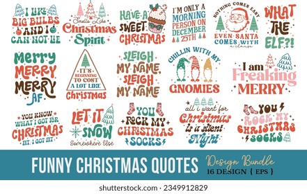 Funny Christmas Quotes Design Bundle